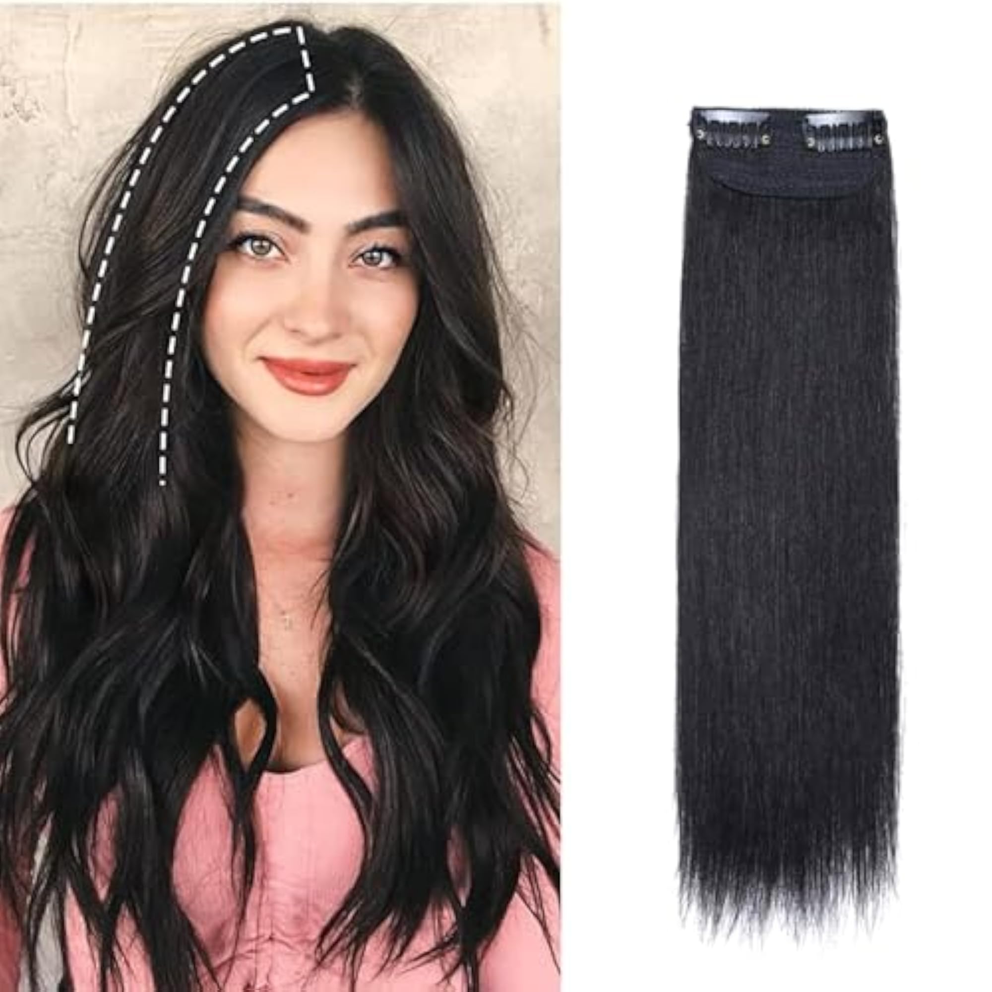 Women's 2 Clip Side Bang Invisible Hairpin Extensions